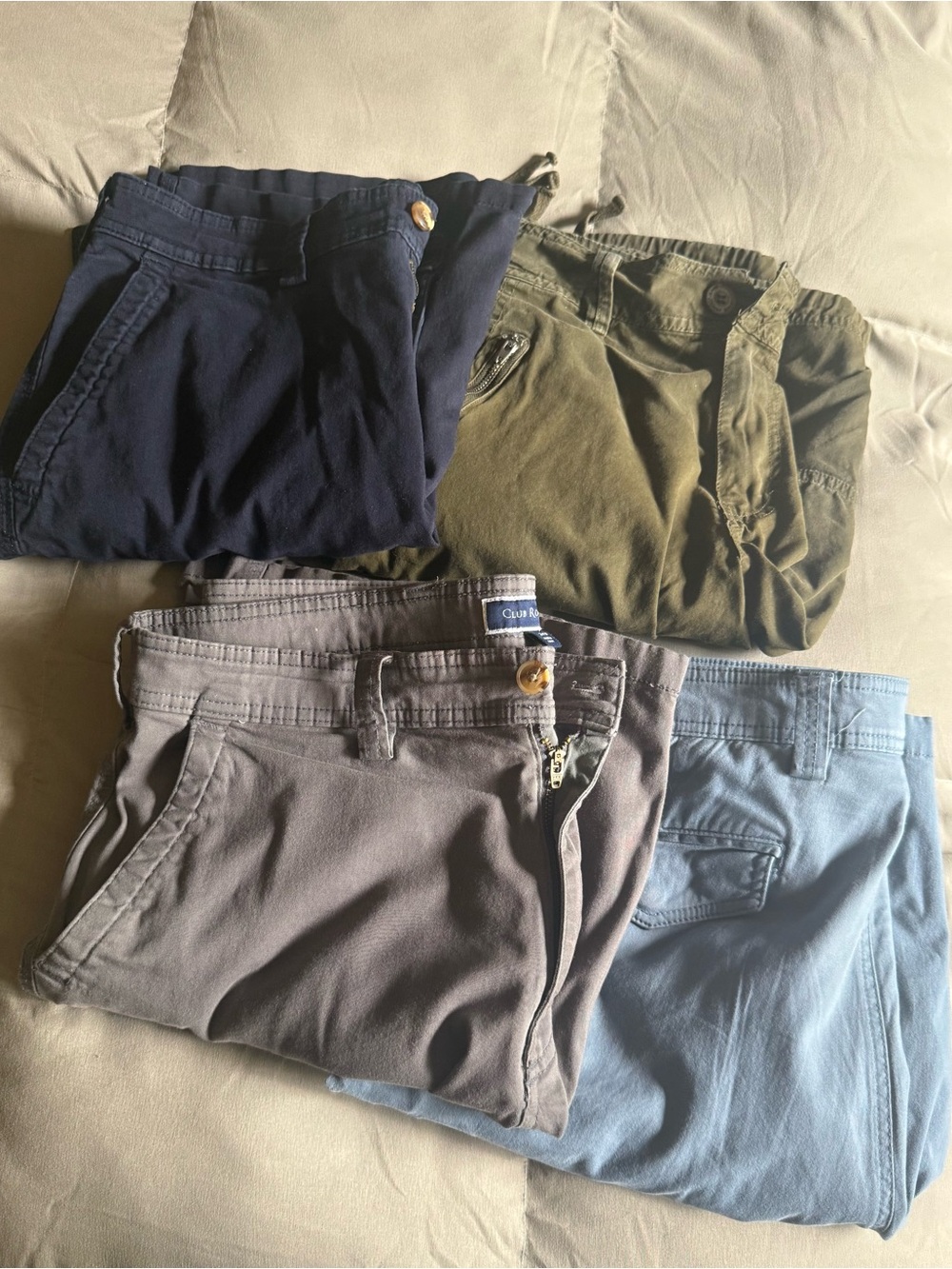 Club Room Men's Cargo Shorts - Navy, Olive, Gray, Light Blue